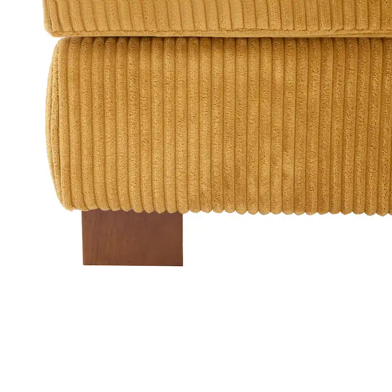 Corduroy Upholstered Armless Accent Chair with Adjustable Headrest