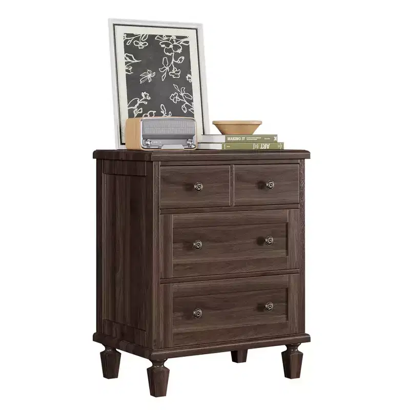Acekool Vintage 4 Drawer Dresser with Tapered Legs, Chest for Bedroom Living Room Entryway