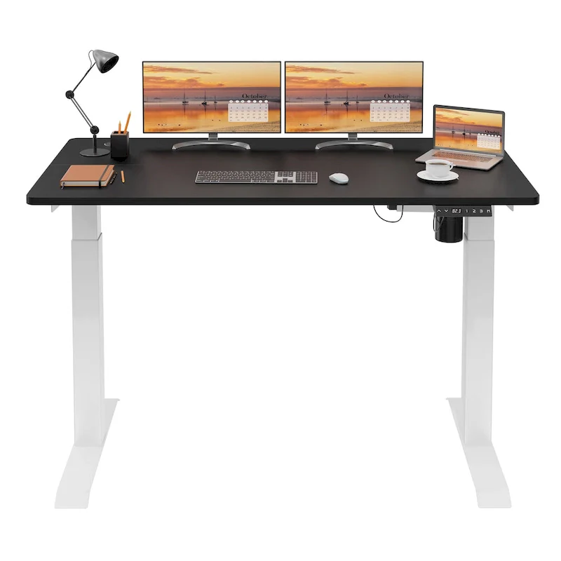 Futzca Height Adjustable Electric Standing Desk Sit Stand Computer Stand up Desk with Splice Board