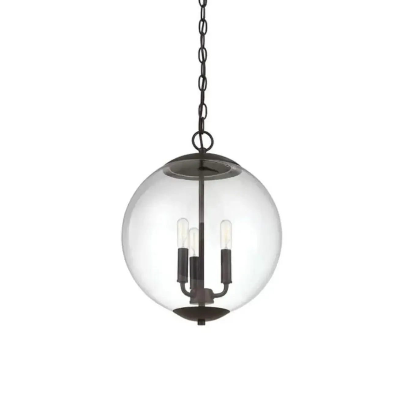 Mini 3-Light Clear Glass Sphere Chandelier