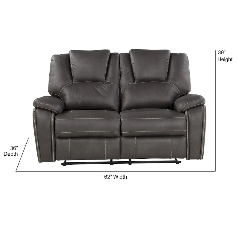 Steve Silver Kameryn Faux Leather Manual Reclining Loveseat