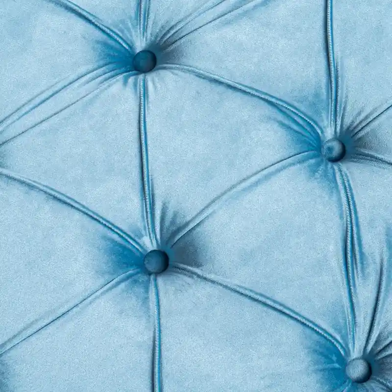 Modern Glam Tufted Velvet Round Ottoman