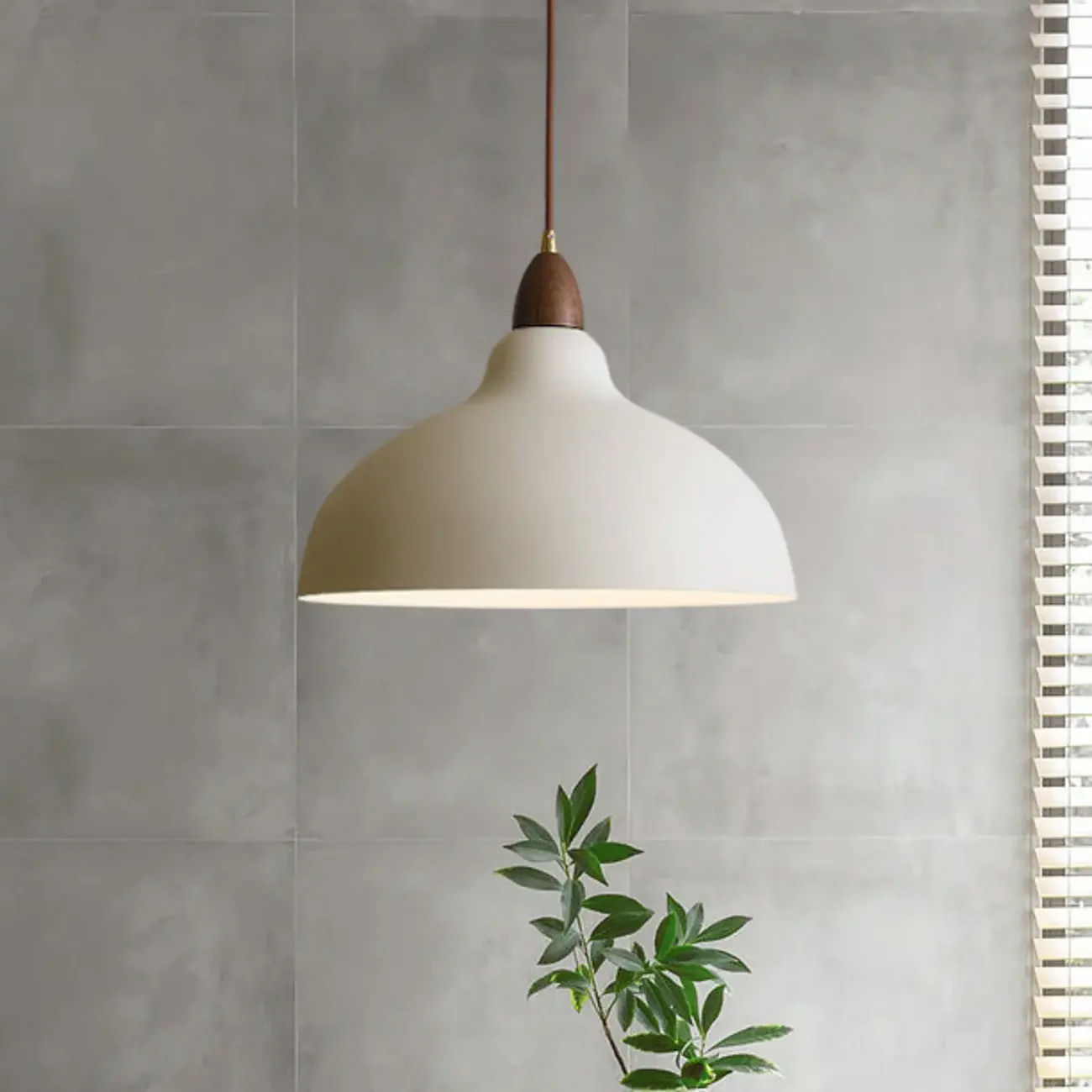 Modern White Metal Bowl Adjustable Kitchen Pendant Light