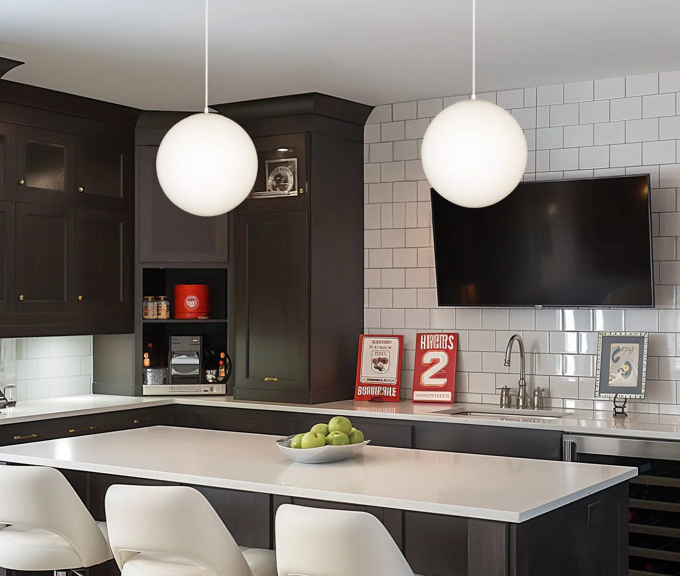 Ceres 12 Mid-Century Modern Hanging Orb Pendant Light