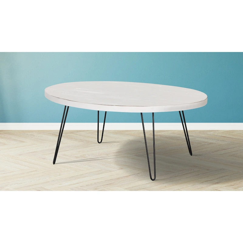 Raffles 44  Wood Oval Cocktail Table