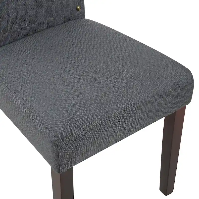 Fabric Upholstered Nailhead Trim Parson Dining Chairs Set of 2