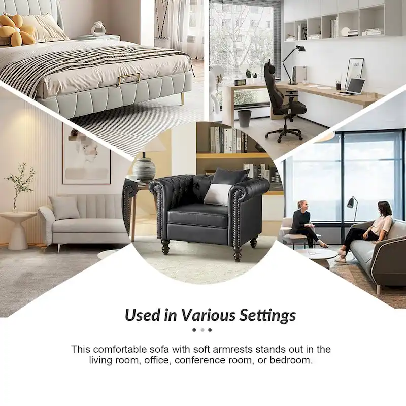 Faustina Traditional Upholstered Armchair with Solid Wood Legs by HULALA HOME