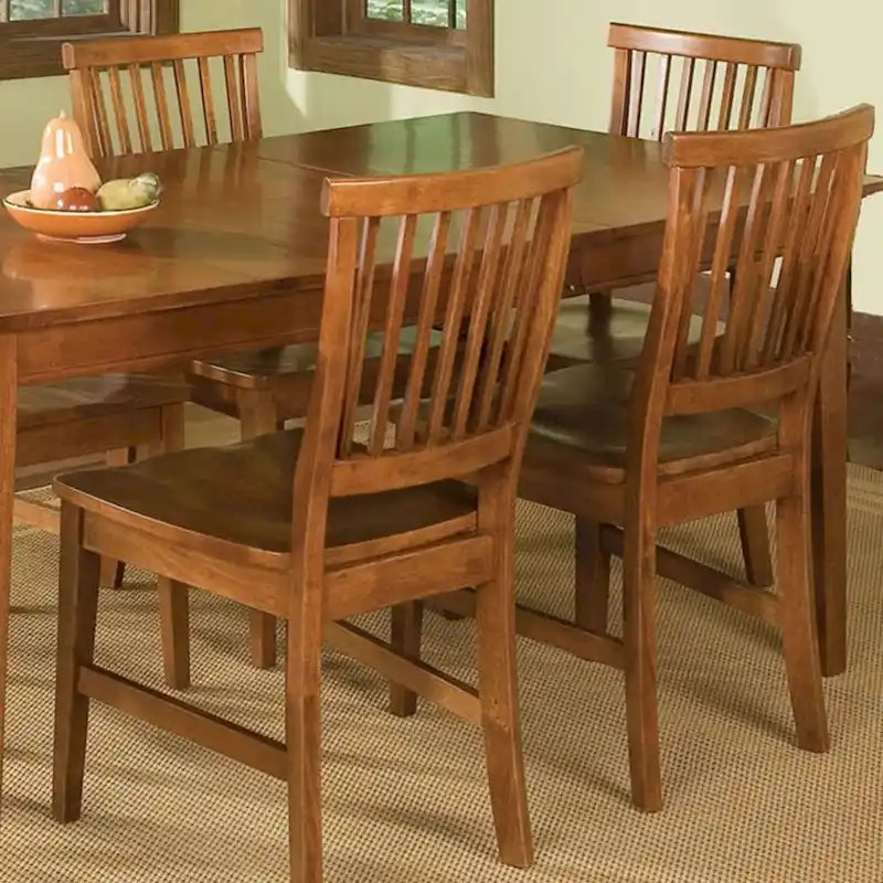 Arts & Crafts 7-piece Rectangular Dining Set with Extension Leaf by Homestyles