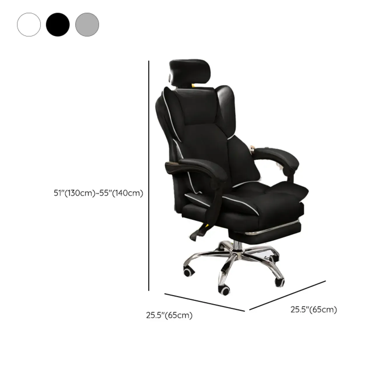 Modern White Leather Reclining Office Chair