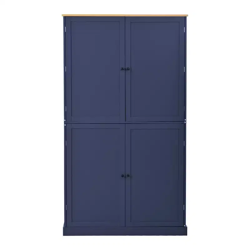 GDFStudio Teman Freestanding Kitchen Pantry Storage Cabinet with 2 Drawers and 8 Door Shelves