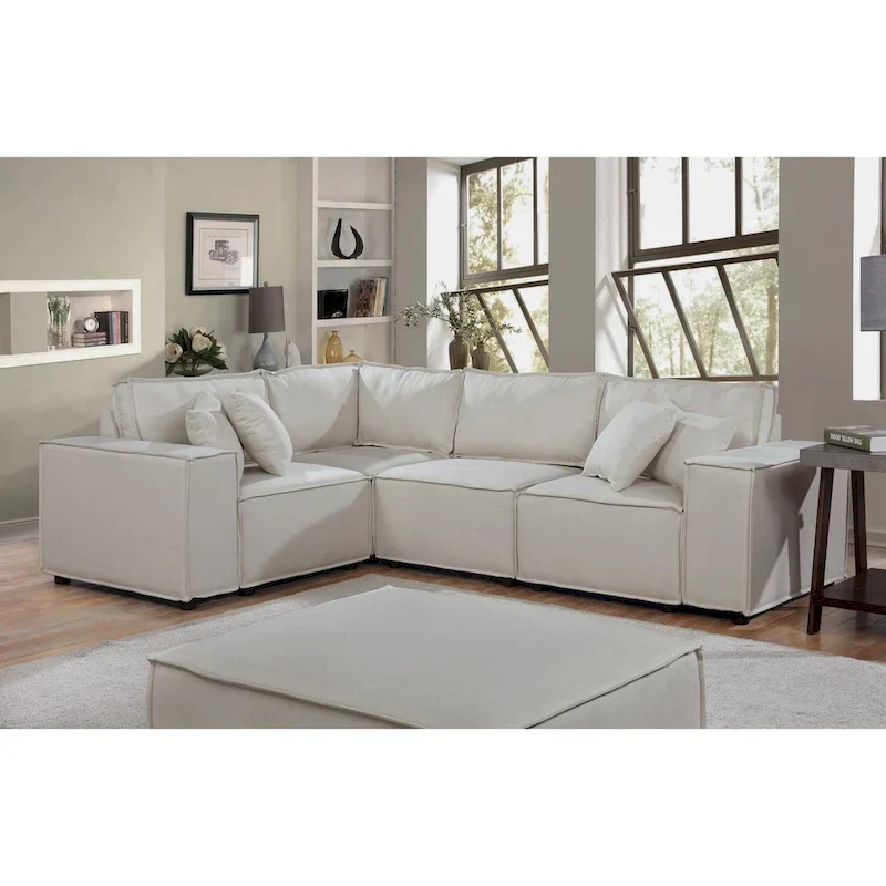 Modular Sectional Sofa with Ottoman