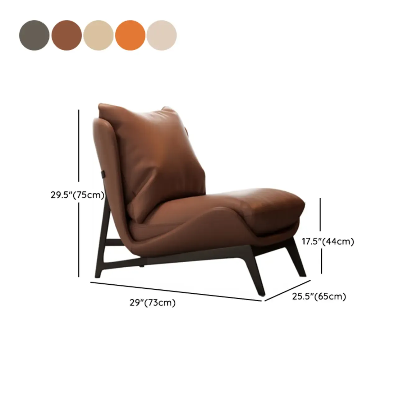 Modern Cat-Resistant Leather Accent Chair with Ottoman