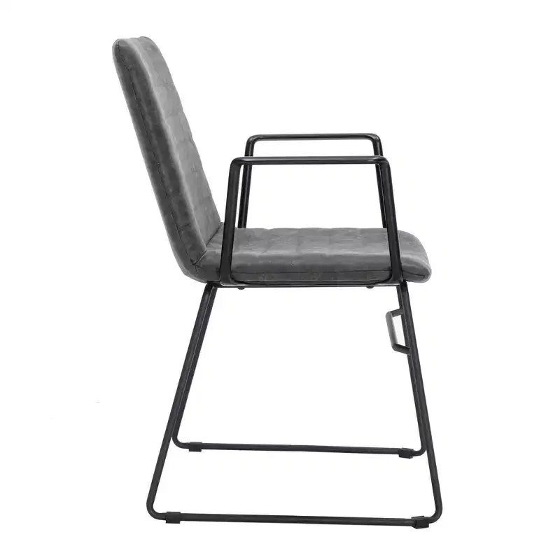LeisureMod Ergonomic Office Chair Upholstered in Leather/Polyester with Powder-Coated Stainless Steel Frame Padded Seat and Back Zylar Collection