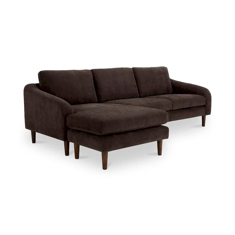 Drew Sectional with Reversible Chaise, Dark Brown - 98 X 59.2 X 33.5