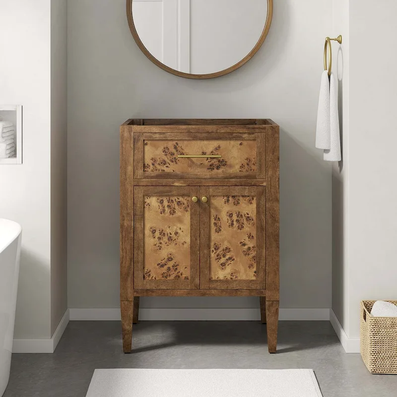 24 Wood Bathroom Vanity Cabinet (Sink Basin Not Included)