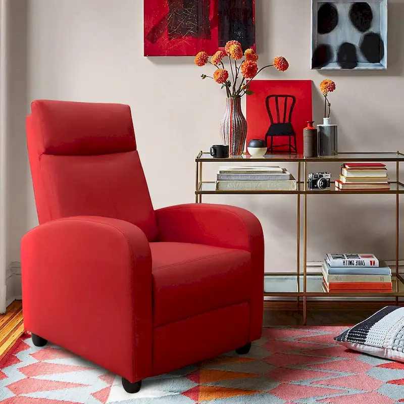 Homall Recliner Chair PU Leather Single Living Room Sofa Recliner