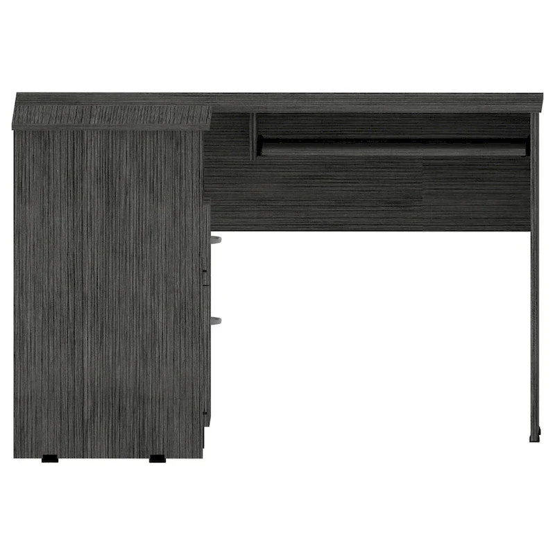L-Shaped Desk with Drawers and Keyboard Tray
