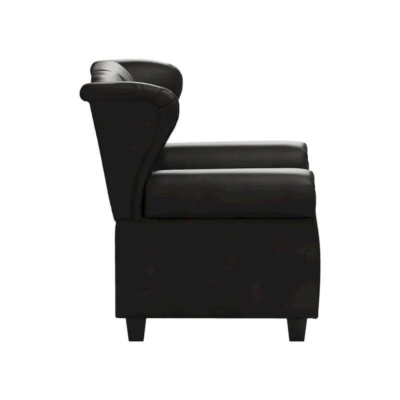 Black 35.04 Adjustable Tufted Arm Chair with Sturdy Legs