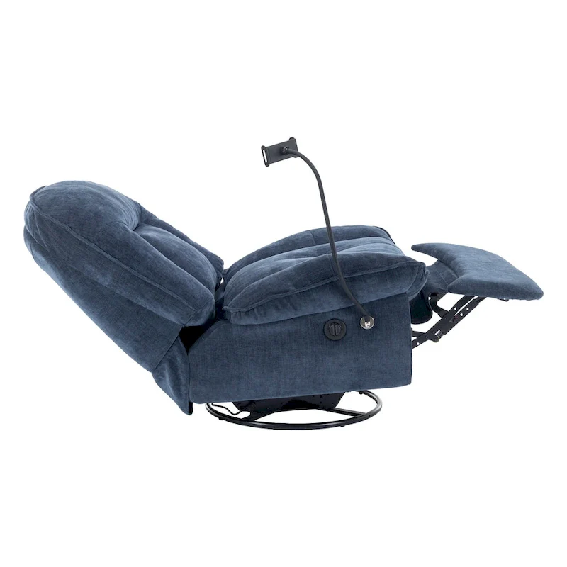 Adjustable Swivel Chenille Recliner with Phone Holder