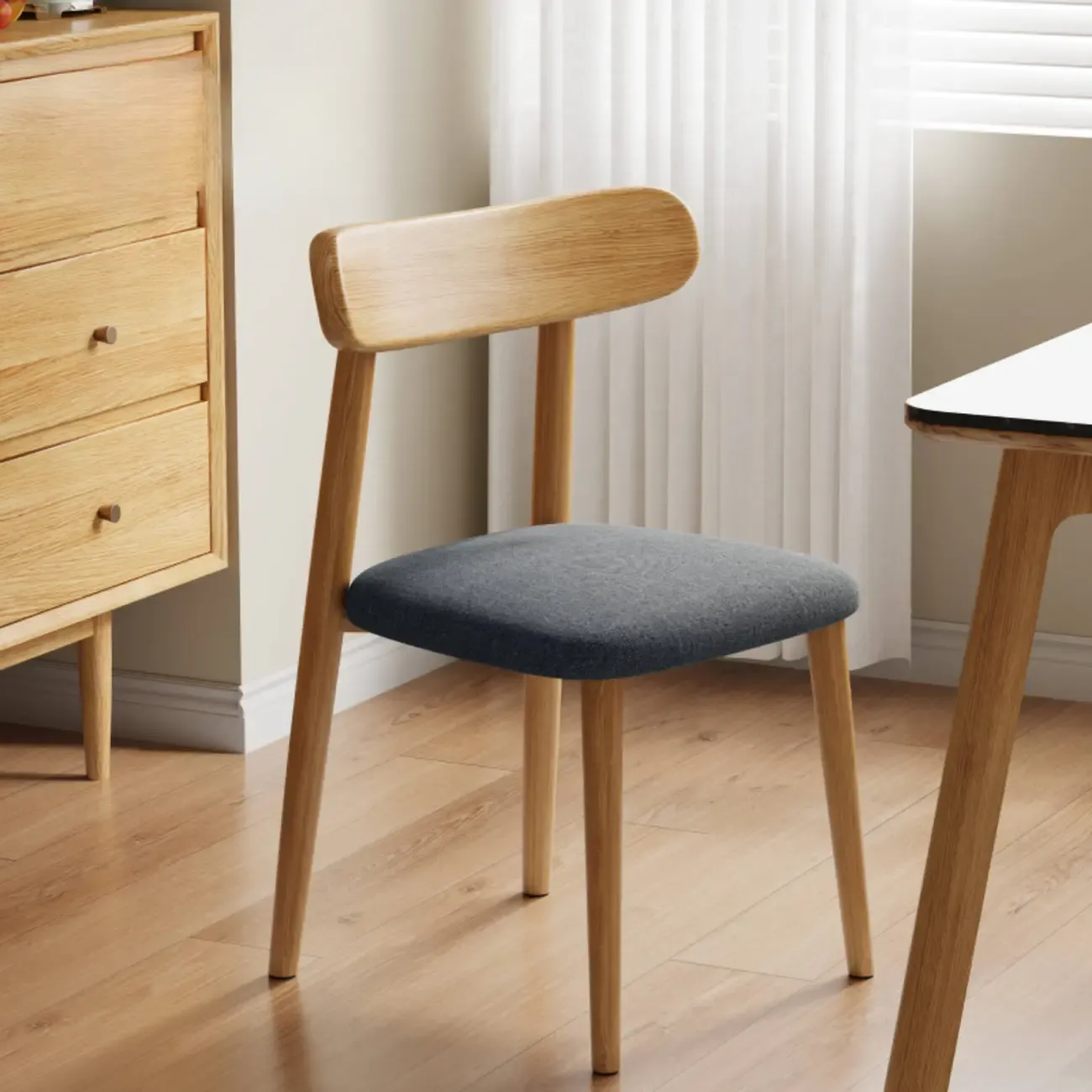 Modern Armless Leather Dining Chair with Low Back