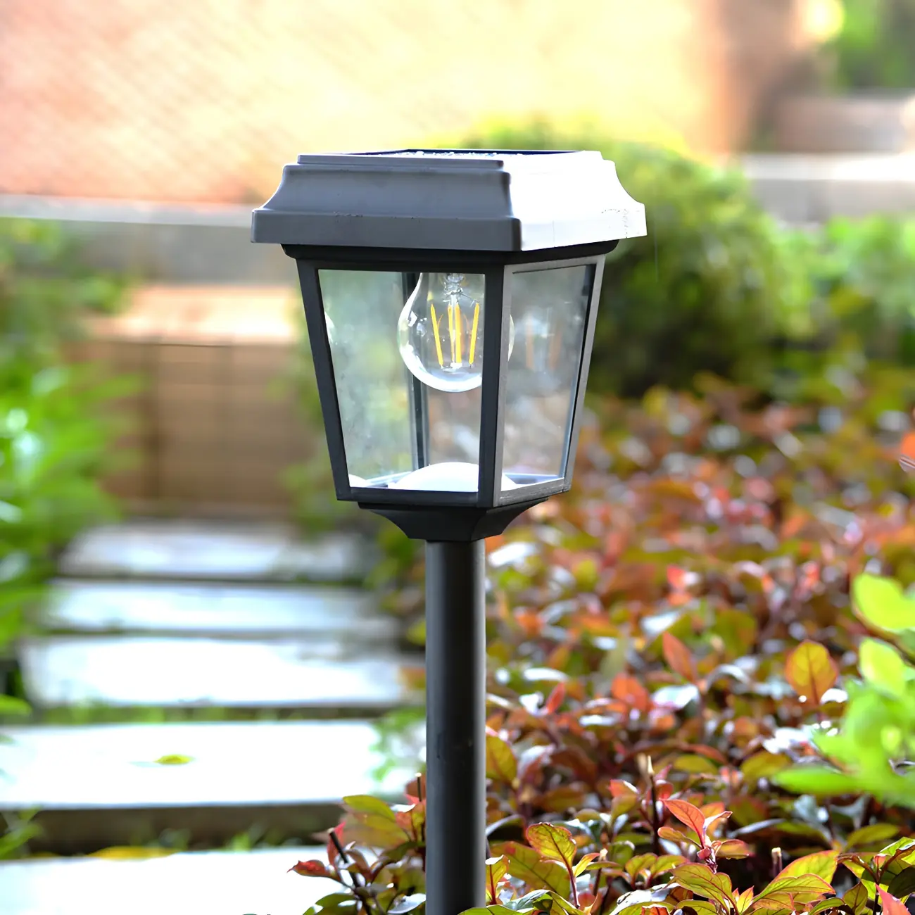 Trapezoidal Stake Metal Solar Landscape Lighting