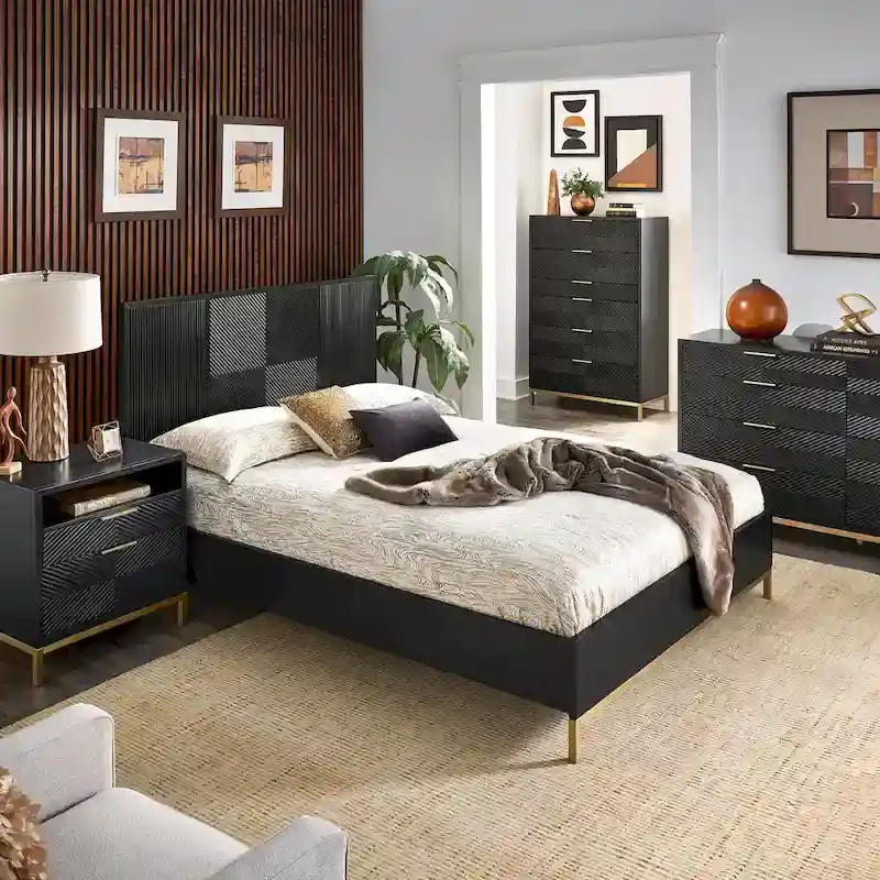 Elea Carved Chevron Bedroom Set by iNSPIRE Q Bold