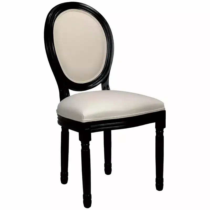 GDFStudio Coini Modern Wooden Linen Upholstered Dining Chairs with Sponge Round Back (Set of 2)