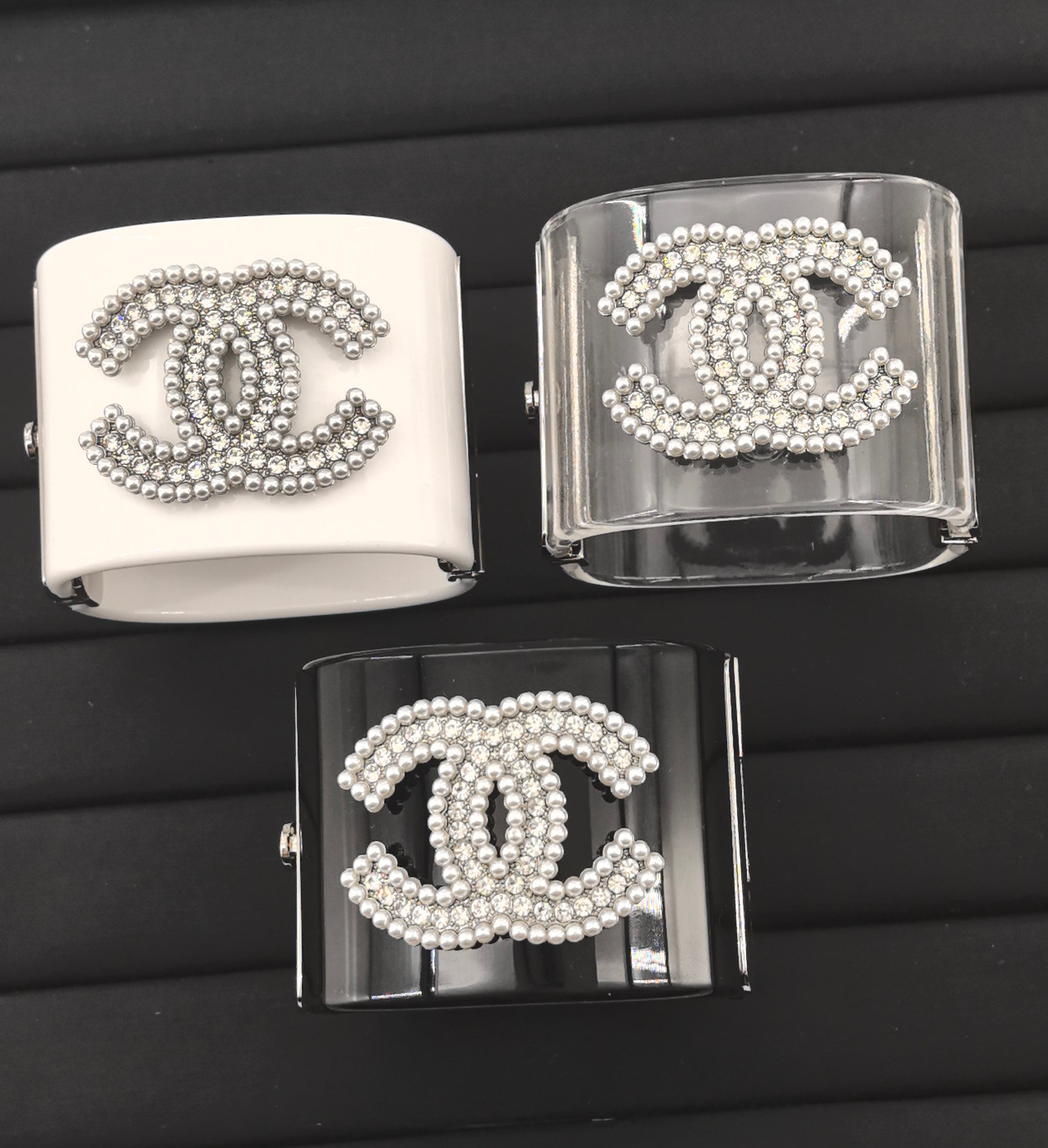 CCS064  Chanel large acrylic cuff bracelet - ccjewelryacc