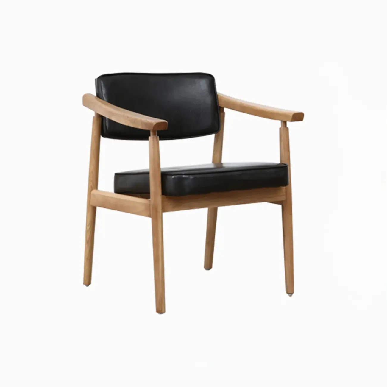 Modern Wooden Calfskin Upholstered Office Chair
