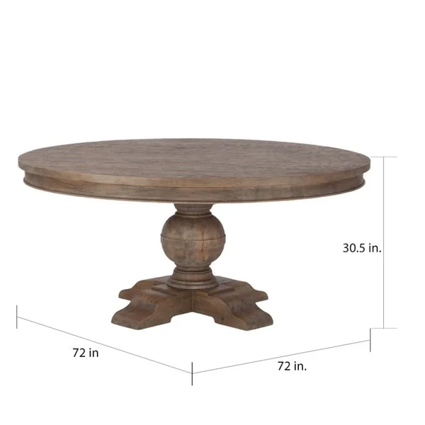 Asperg Brown Weathered Teak Round Dining Table