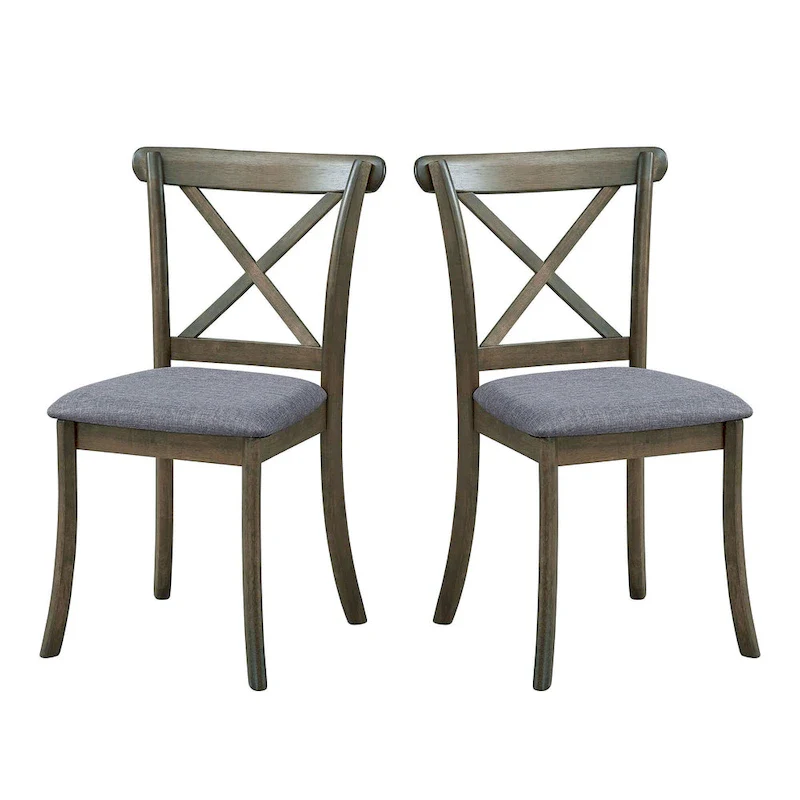 Wooden X Back Dining Chairs Set of 2