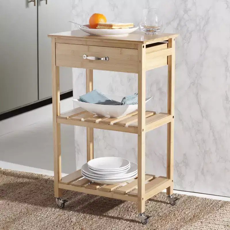 Corteau Kitchen Cart - KCH1900 - Natural - Safavieh