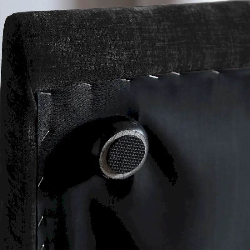 Modern Black Chenille Sectional Sofa Comfy Modular Couch with Ottoman