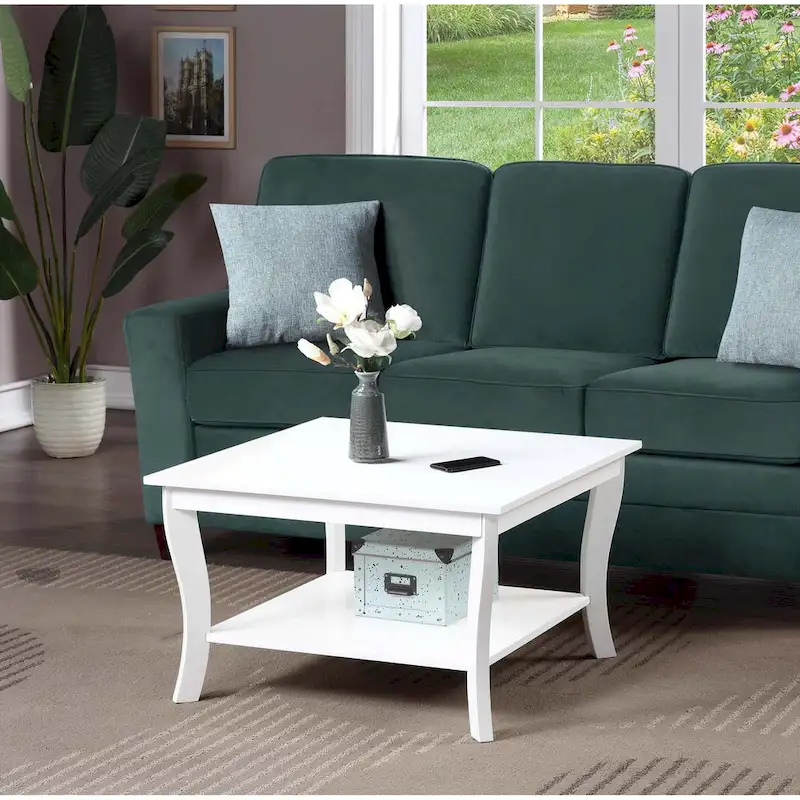 Square Coffee Table with Bottom Shelf