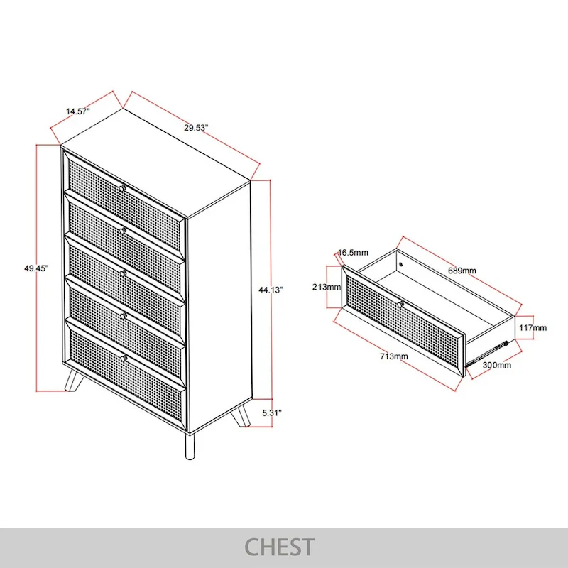 Mid-Century Modern Black Chest