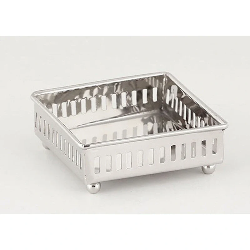 Nickel Pierced Cocktail Napkin Holder - 5.25x5.25.2.0