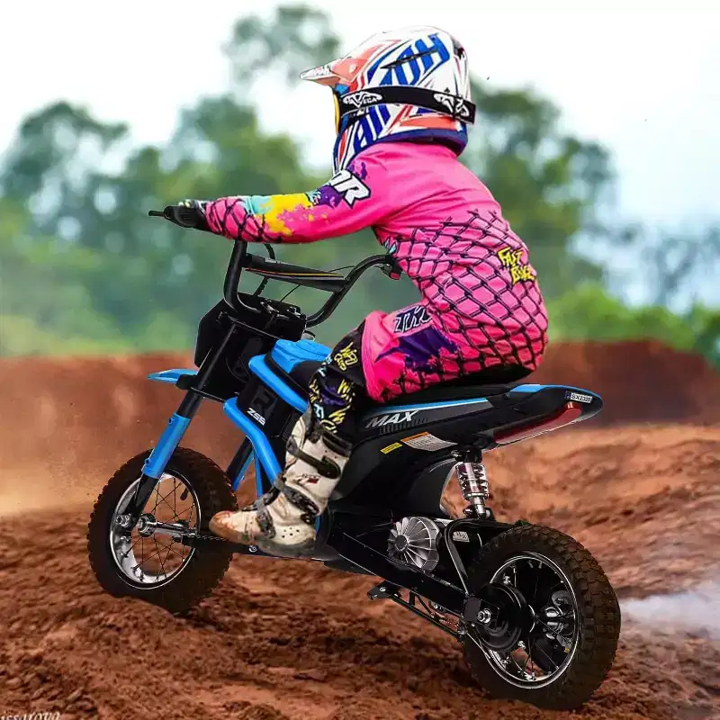 24V Kids Electric Dirt Bike 350W Motor, 3-Speed (5-14.29MPH), Hydraulic Suspension, 135LBS Capacity for Ages 8-12, 90 Min Runtime