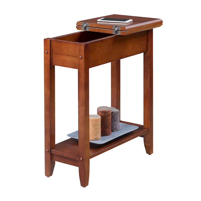 Flip Top End Table with Shelf