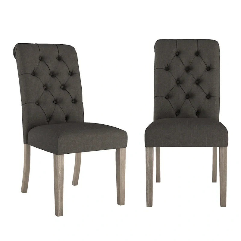 Krakova Tufted Rolled Back Parsons Chairs (Set of 2)