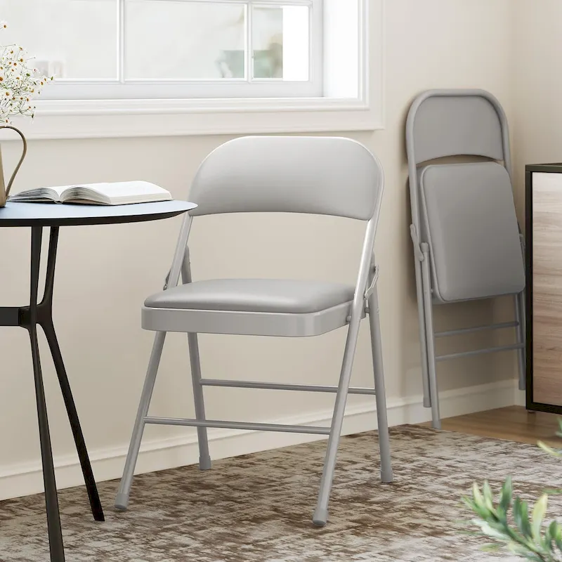 Folding Chairs 2/4 Pack With Padded Cushion and Back