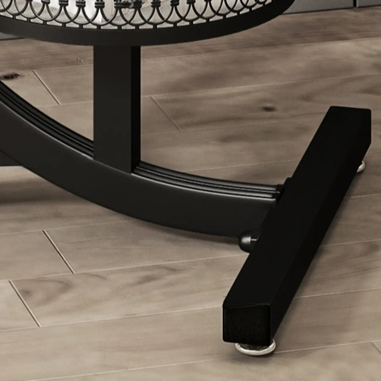 Glam Stone Top Metal Base C-Shape Side Table