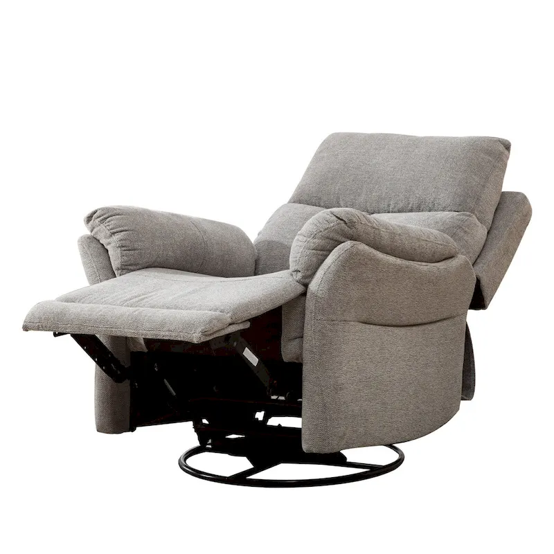 Swivel Rocker Fabric Recliner Chair Manual Reclining Sofa Set of two