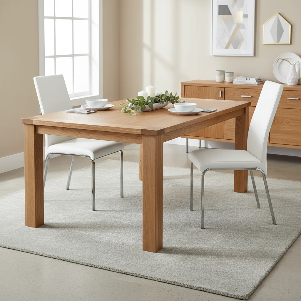 Set of 2 Dining Chair in Taupe Top Grain Leather