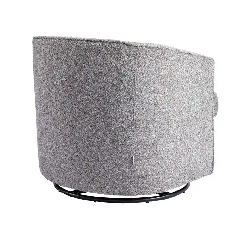 Upholstered Swivel Barrel Armchair - Single Seat