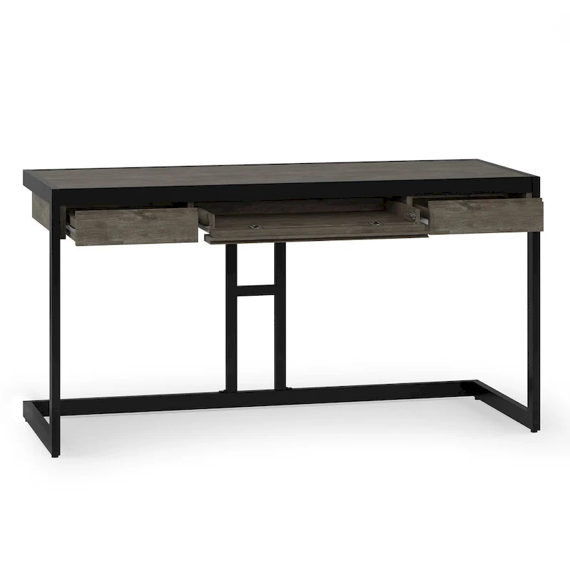 WYNDENHALL Cecilia Solid Acacia Wood Industrial Office Desk