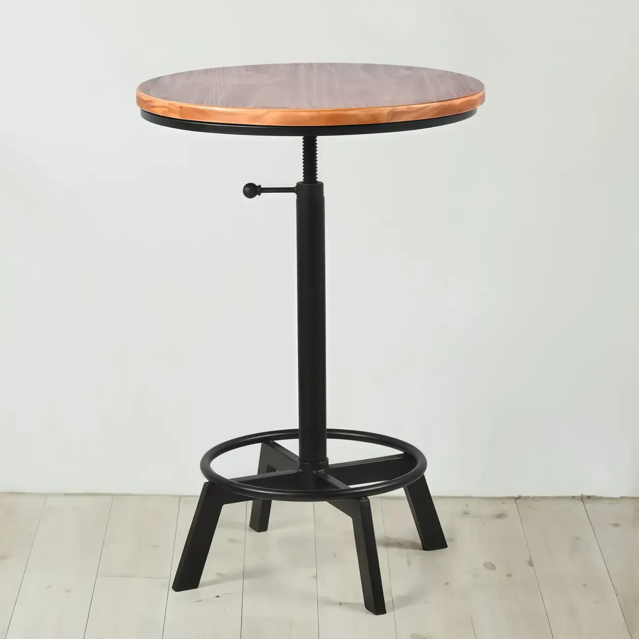 Retro Industrial Circular Adjustable Bar Table
