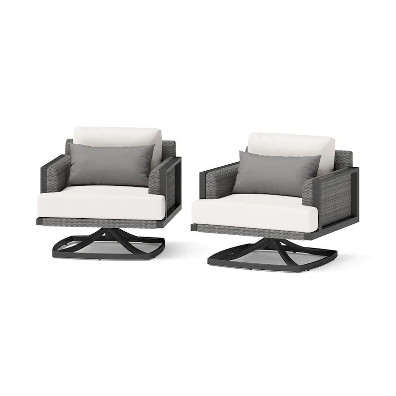 Vistano 2 Piece Sunbrella Outdoor Patio Club Chairs Set - Gray