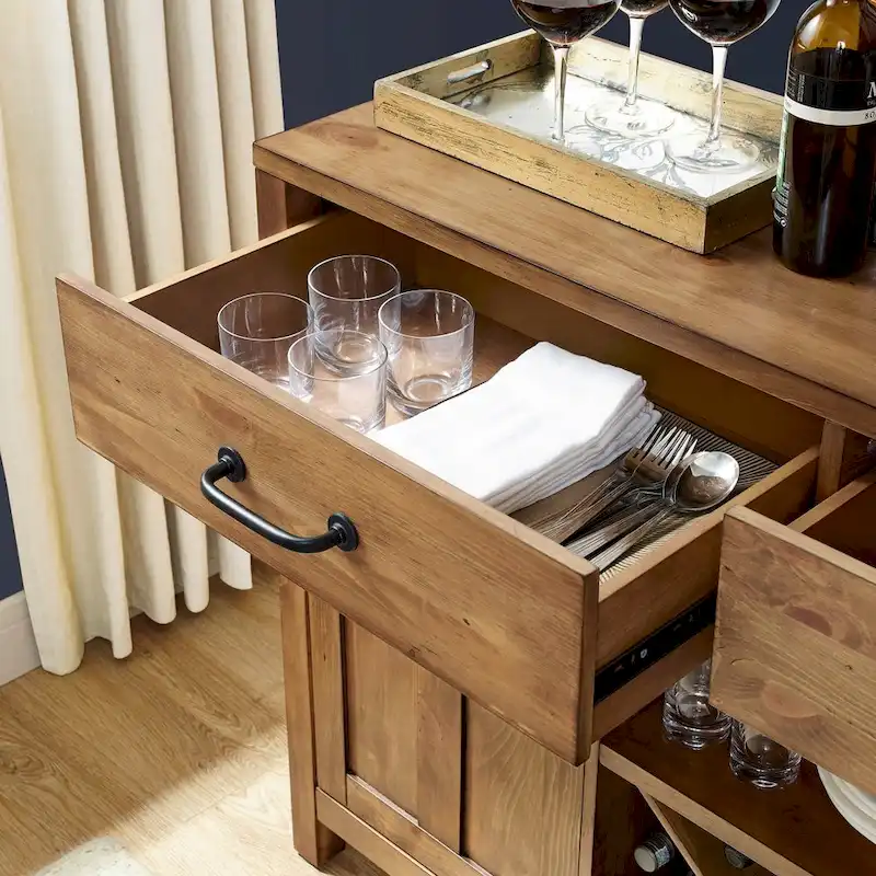 Crosley Roots Natural Finish Buffet - 52  W x 18  D x 36  H