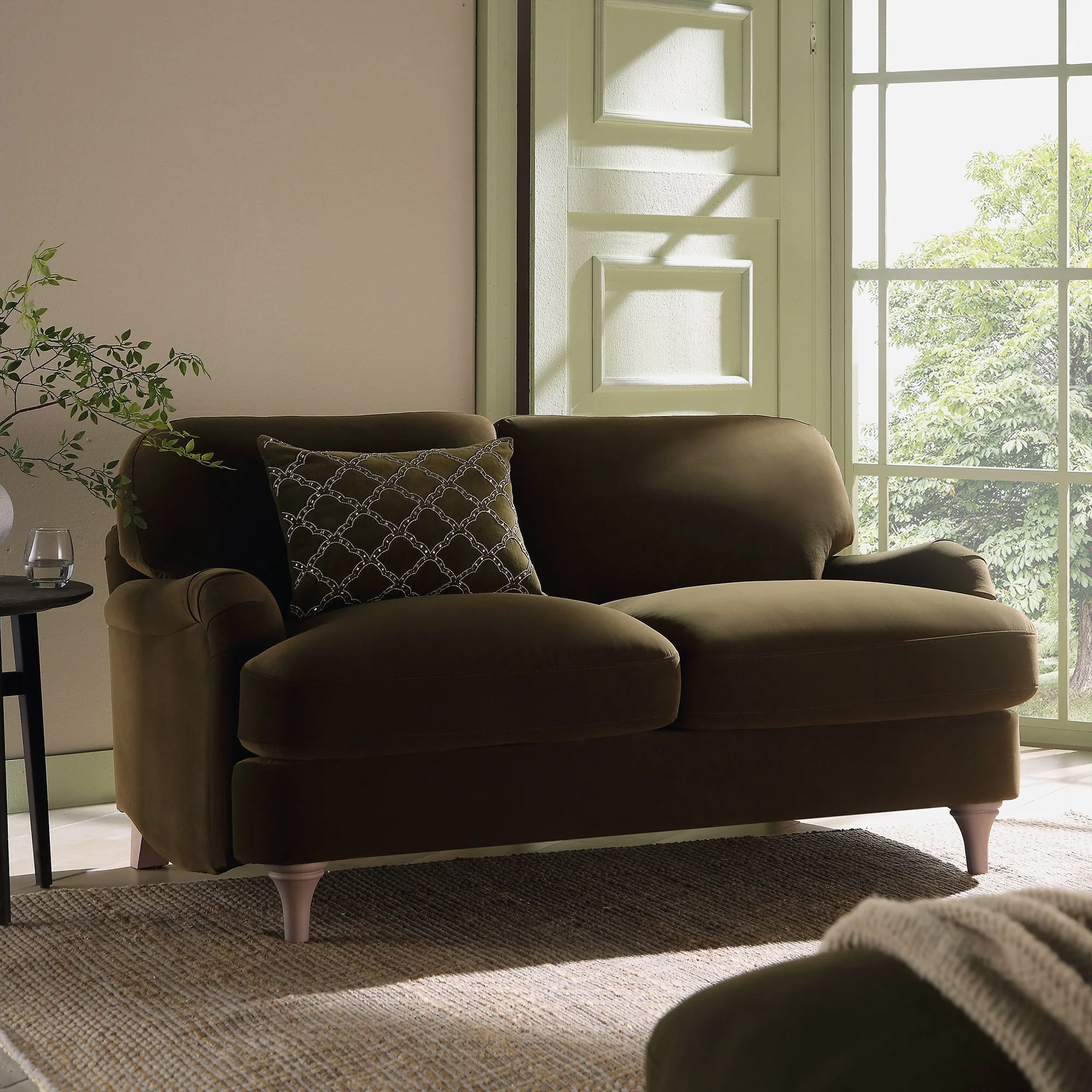 Seaweed Velvet Sofa, 2-Seater