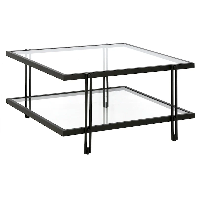 Inez Modern Steel and Glass Coffee Table